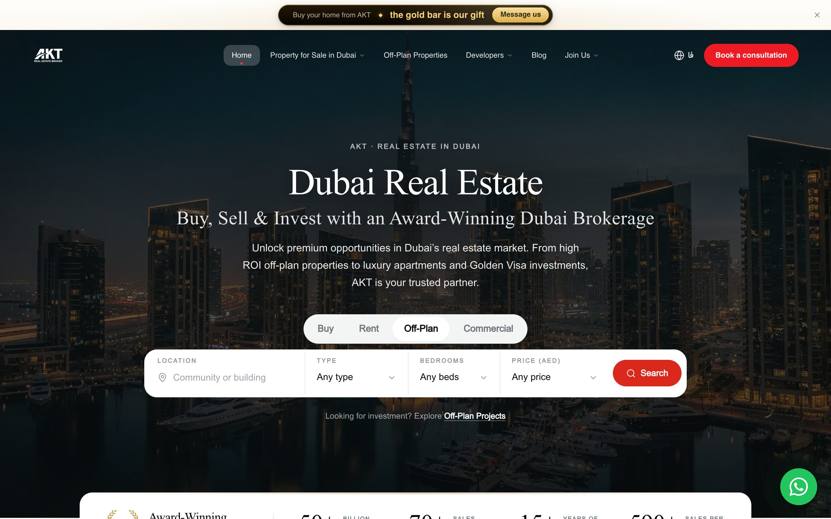 Dubai real estate website designed by Markamo